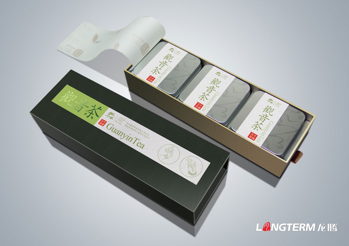 觀音茶禮盒包裝設計|禪茶精品手工禮盒包裝設計|茶葉公司產品包裝內袋設計