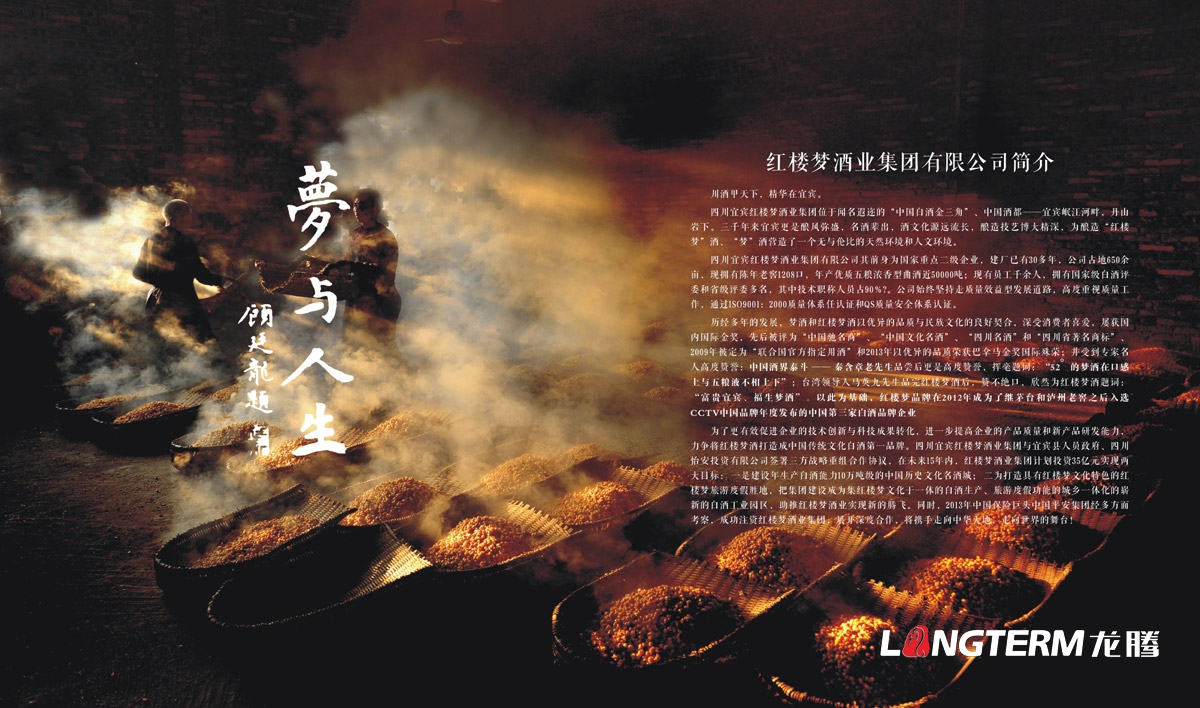 紅樓夢酒業集團公司宣傳畫冊設計|宜賓白酒公司宣傳冊設計