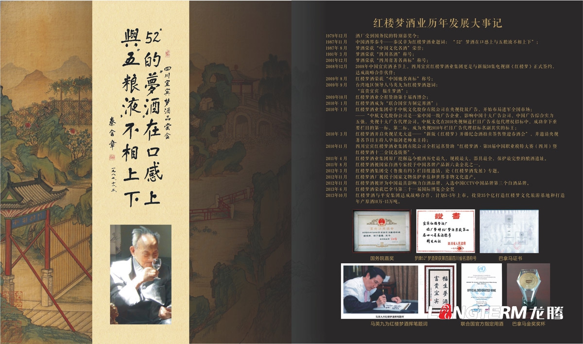 紅樓夢酒業集團公司宣傳畫冊設計|宜賓白酒公司宣傳冊設計