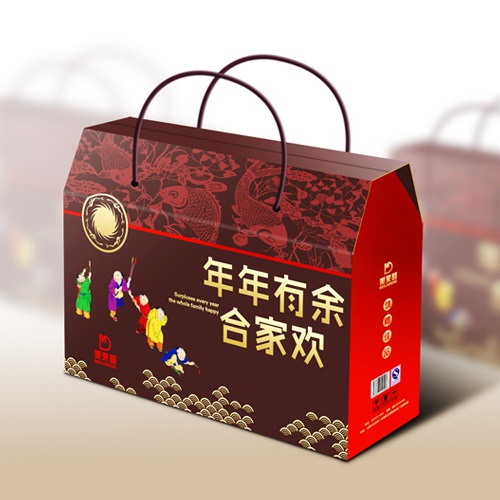 食品包裝設計-美來登食品大禮包包裝設計|合家歡全家福五谷雜糧食品大禮包禮盒包裝設計效果圖