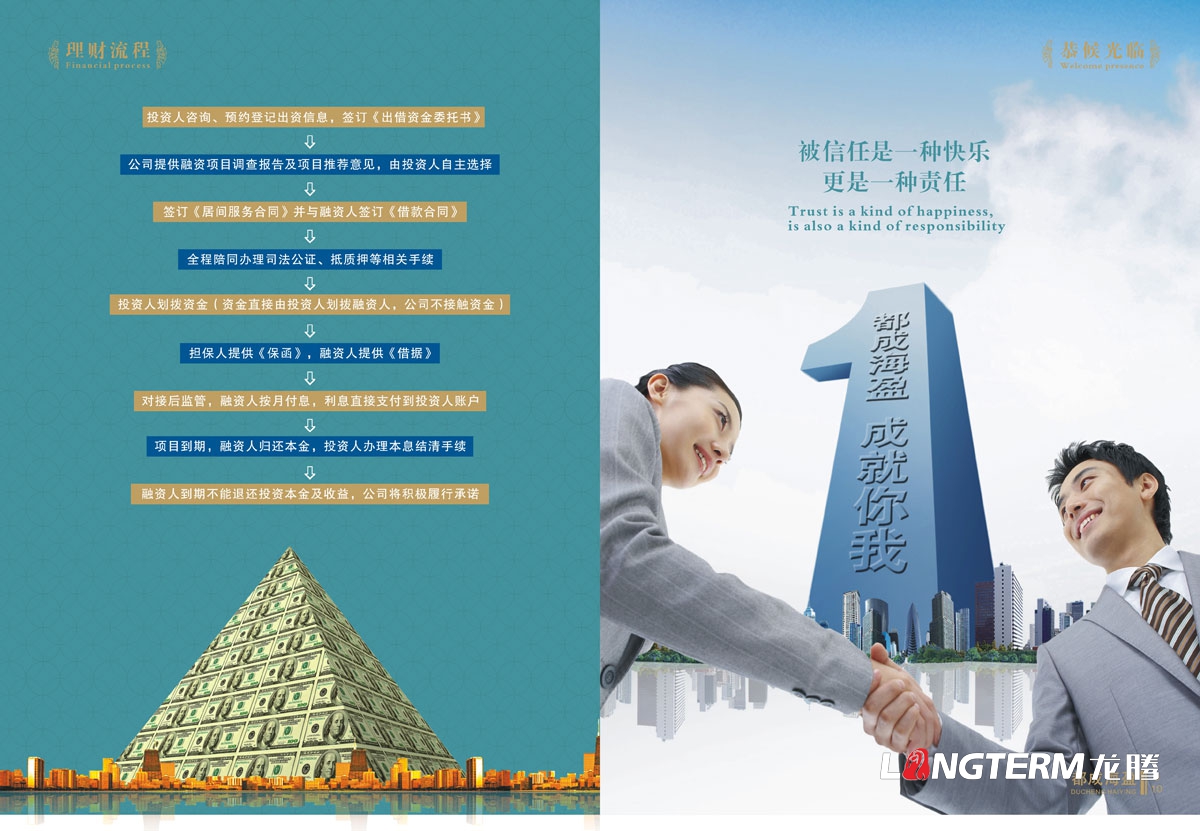 成都都成海盈投資理財公司宣傳設計|金融理財信息咨詢有限公司DM單產品宣傳手冊設計效果圖