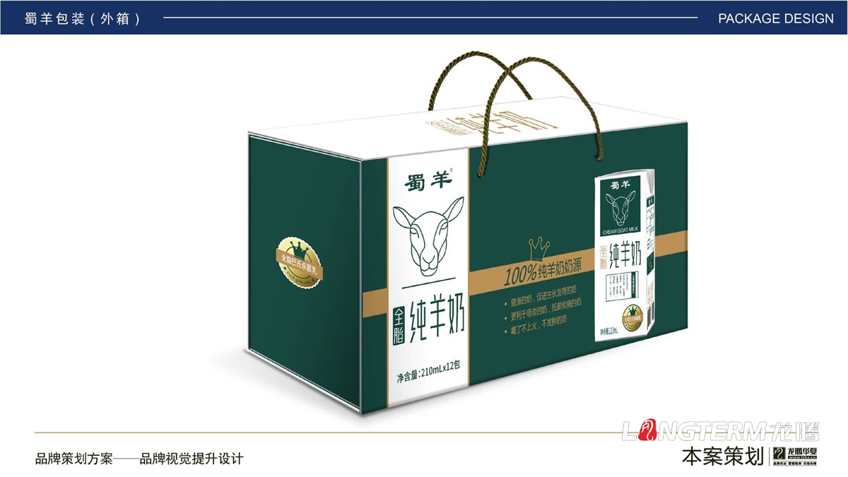 全脂純羊奶利樂包及外箱包裝盒設計_卡通手繪特色四川純羊奶包裝箱設計方案_羊奶包裝視覺元素提煉