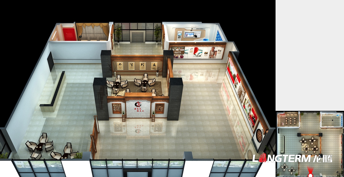 華孝大德療養院展廳及文化設計_養老機構大廳及孝文化展示設計