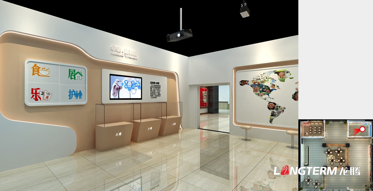 華孝大德療養院展廳及文化設計_養老機構大廳及孝文化展示設計