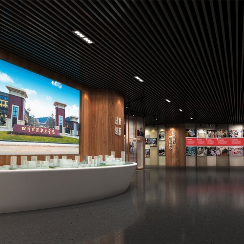 主題展館-四川護理職業學院校史館策劃設計效果圖_職業技術學校成果展示廳建設方案